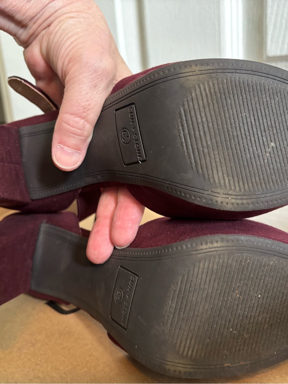 Sun & Stone Suede Ankle Strap Pumps - Picture 7 of 9